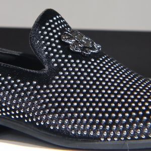 Mario Rossi black and silver spotted shoes